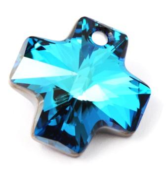 Komponenty Swarovski - křížek Bermuda Blue